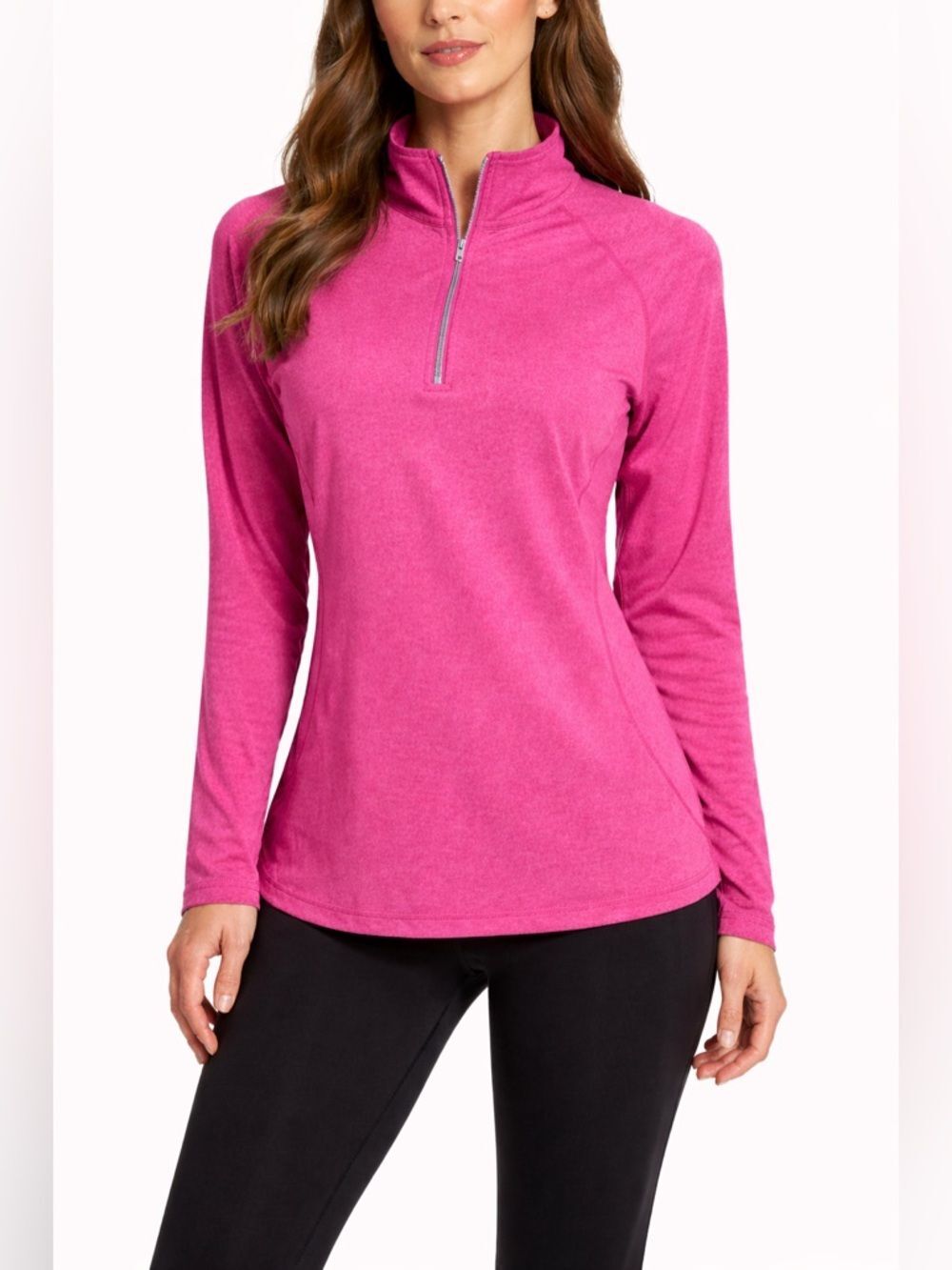 Danskin Now 1/2 Zip Pullover Sweatshirt Pink Women's Medium Semi-Fitted EUC